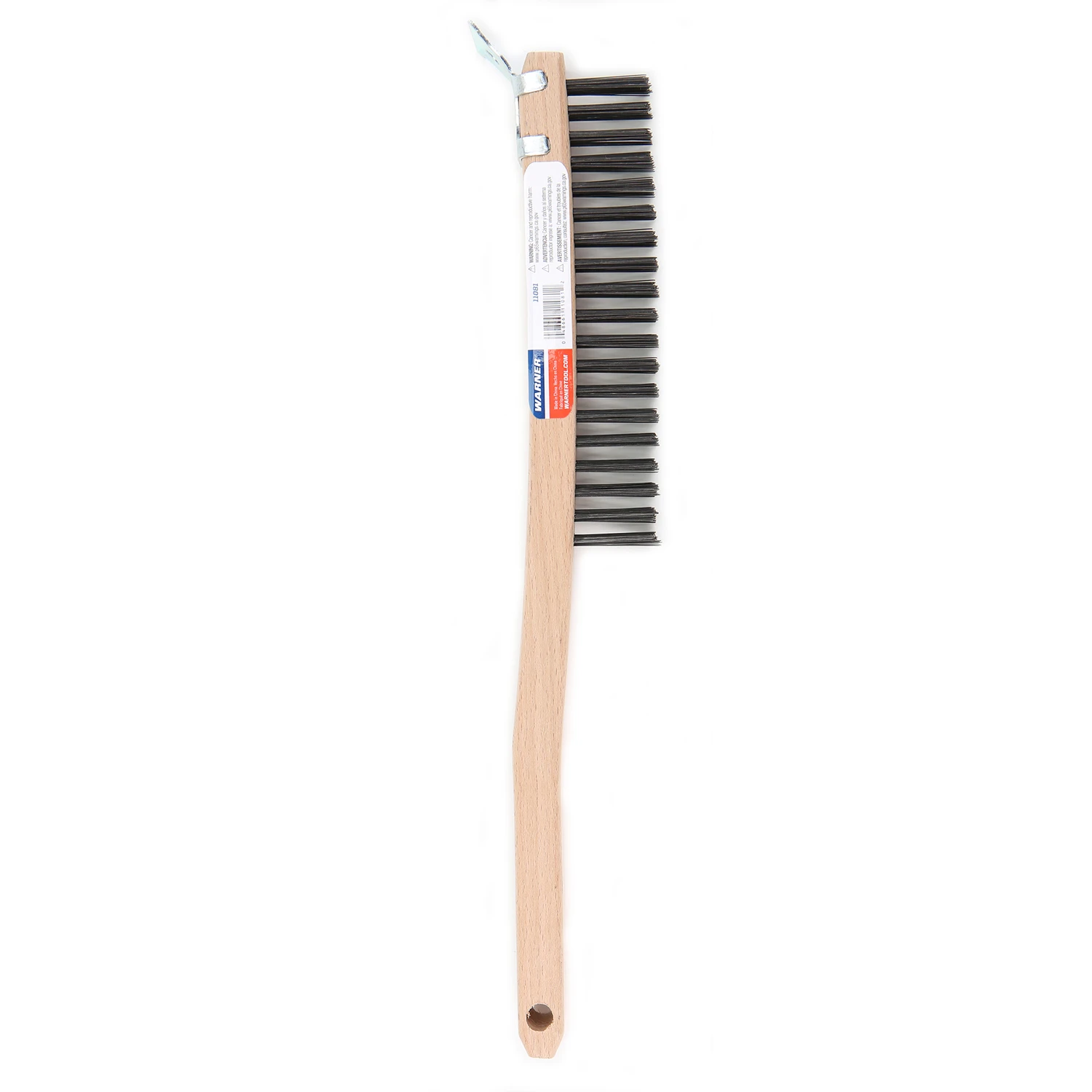 15 In. L Carbon Steel Wire Brush With Scraper - 3 X 19 Rows