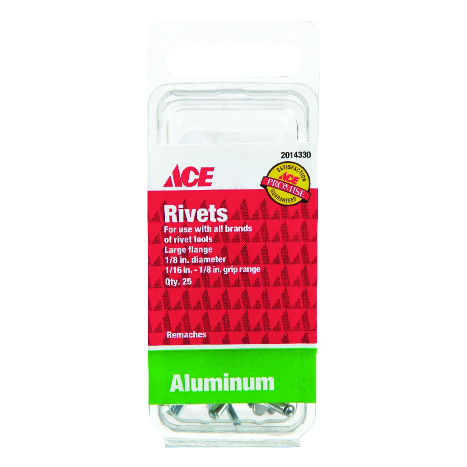 Ace 1/8 in. Dia. x 1/8 in. Aluminum Rivets Silver 25 pk