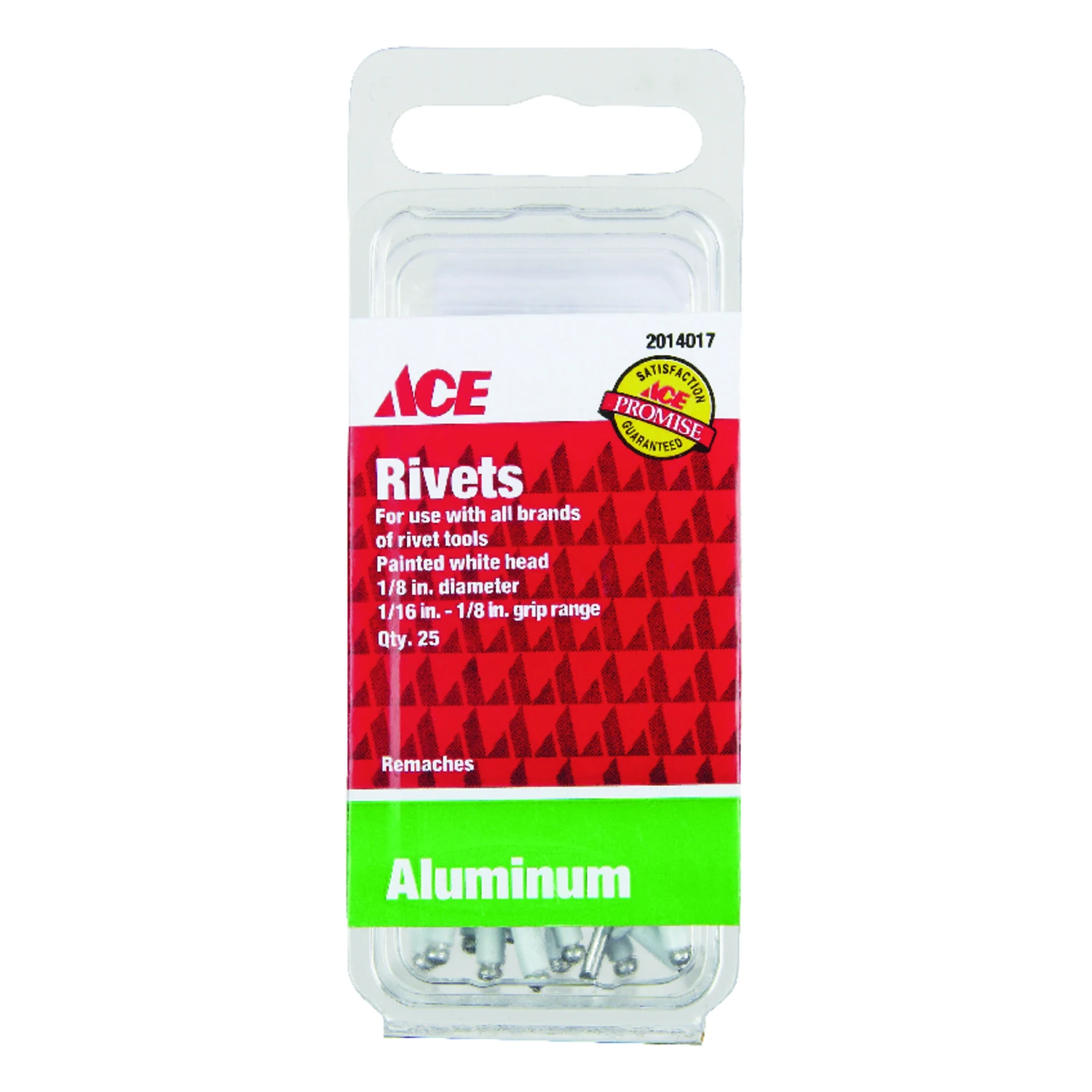 Ace 1/8 in. Dia. x 1/8 in. Aluminum Rivets White 25 pk