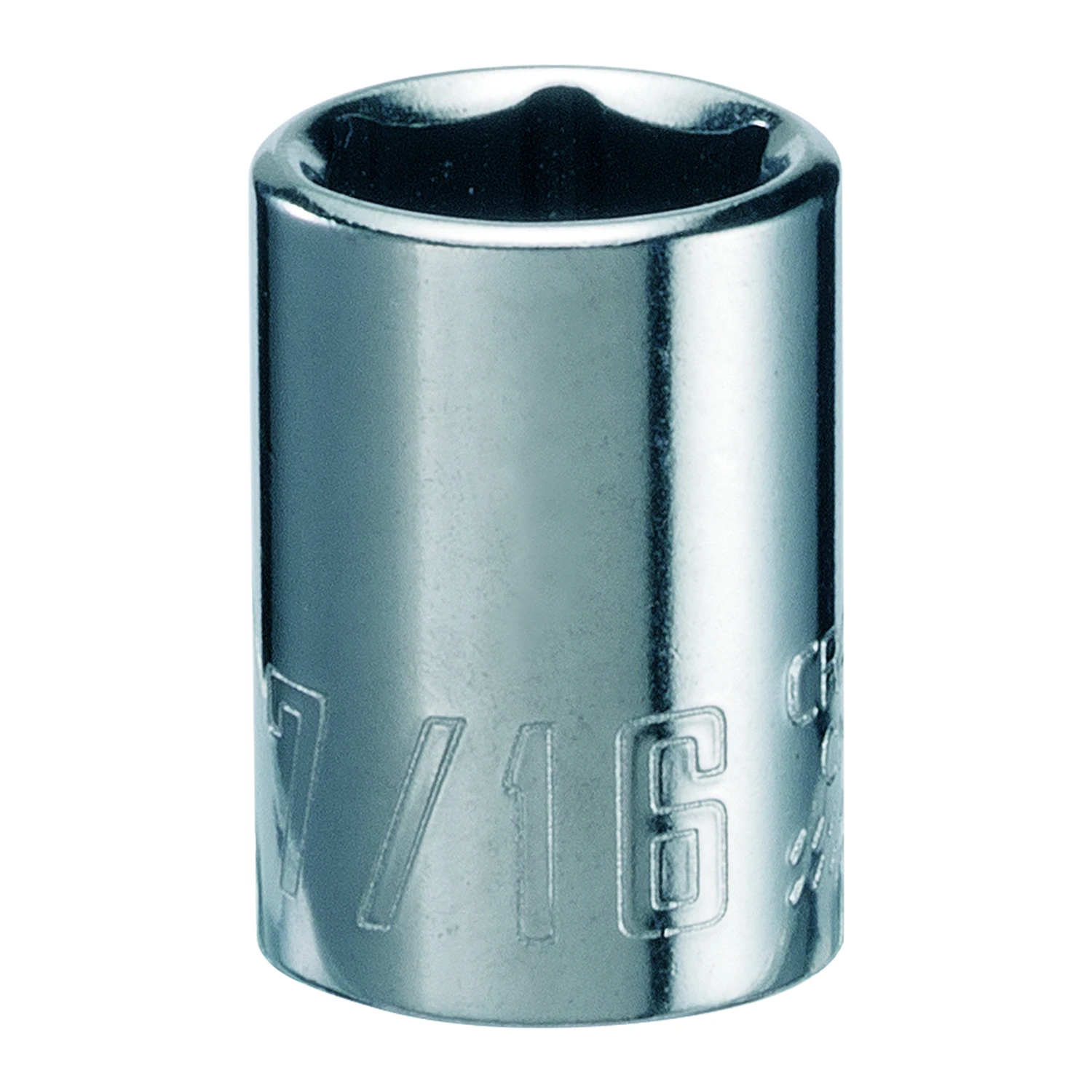 7/16 In. X 1/4 In. Drive Sae 6 Point Standard Shallow Socket