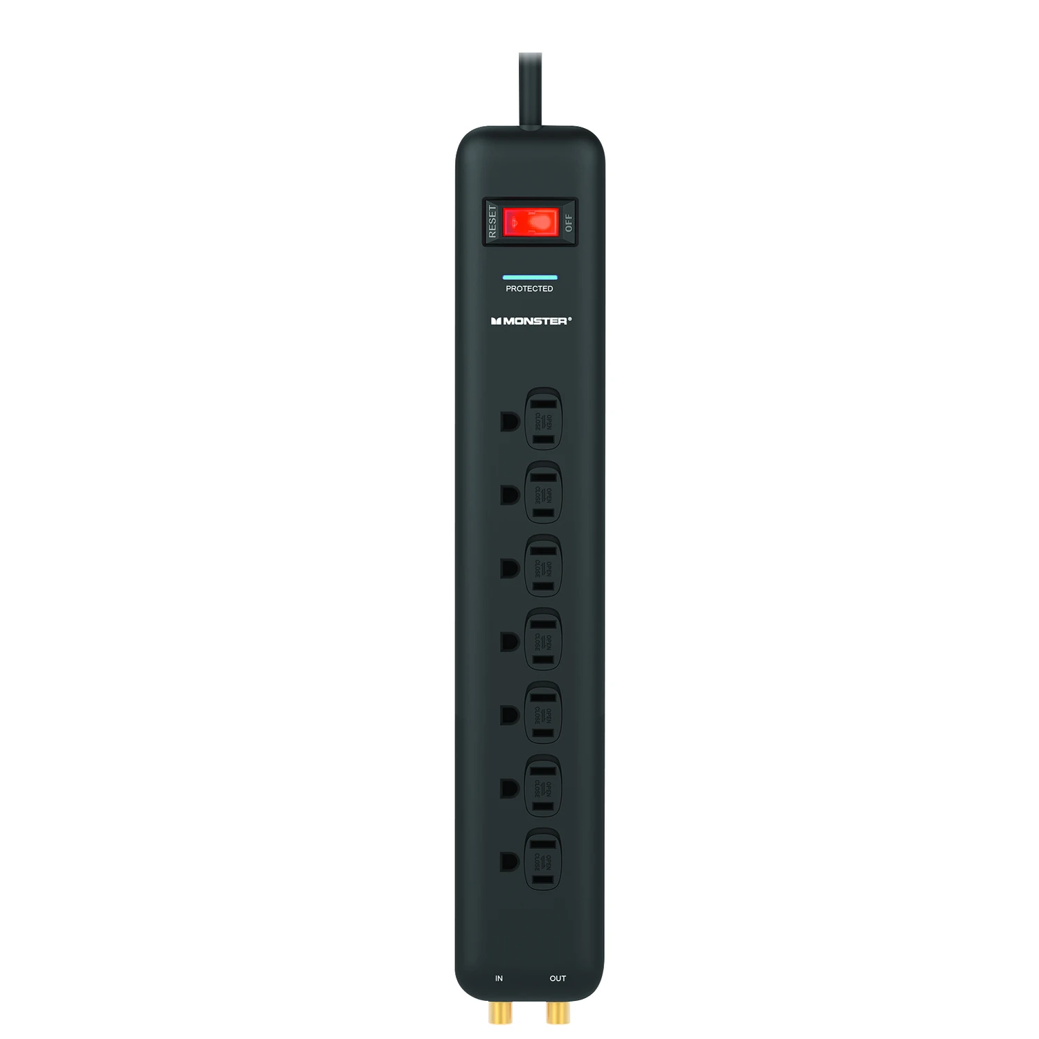 Just Power It Up 6 Ft. 7 Outlets Surge Protector Power Strip Black 1080 Joules