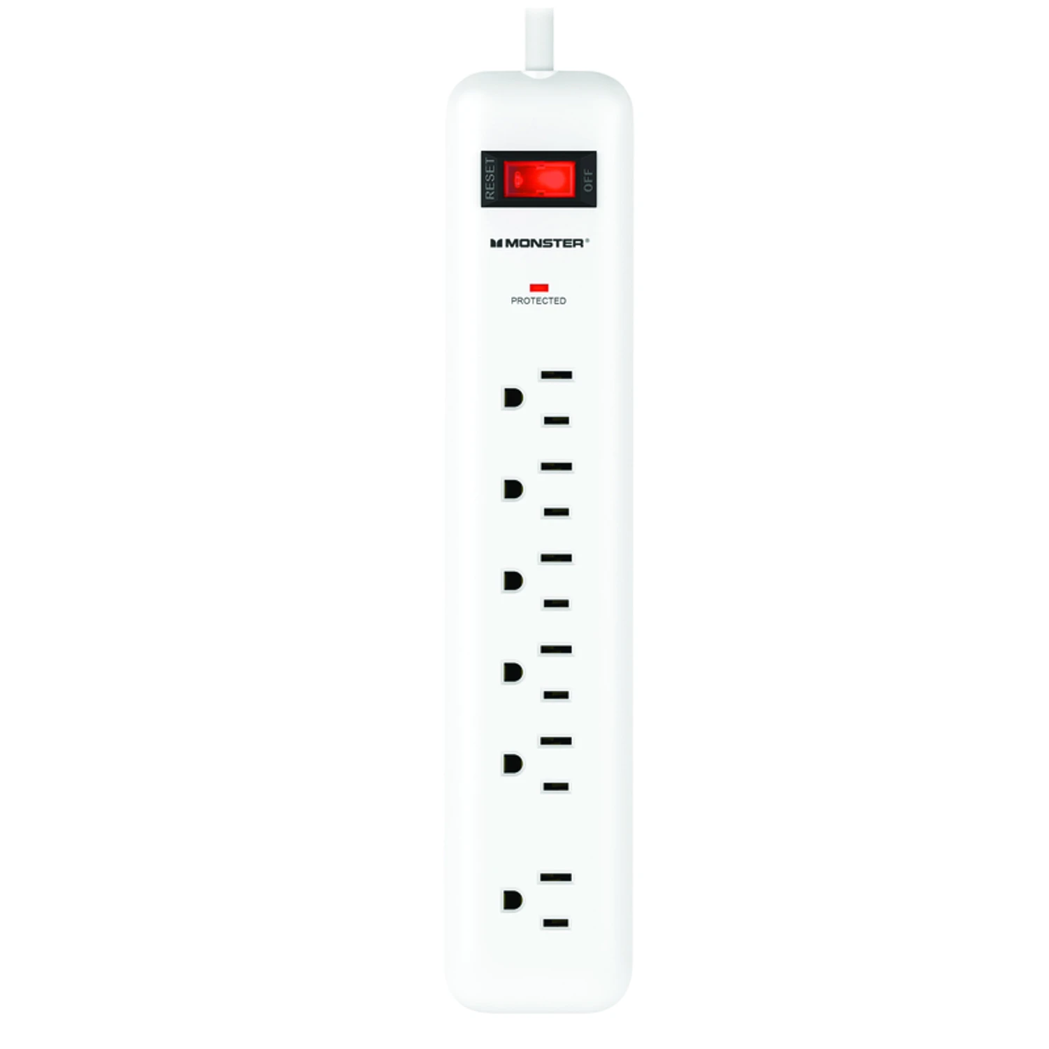 Just Power It Up 4 Ft. Surge Protector With 6 Outlets, 1080 Joules, White