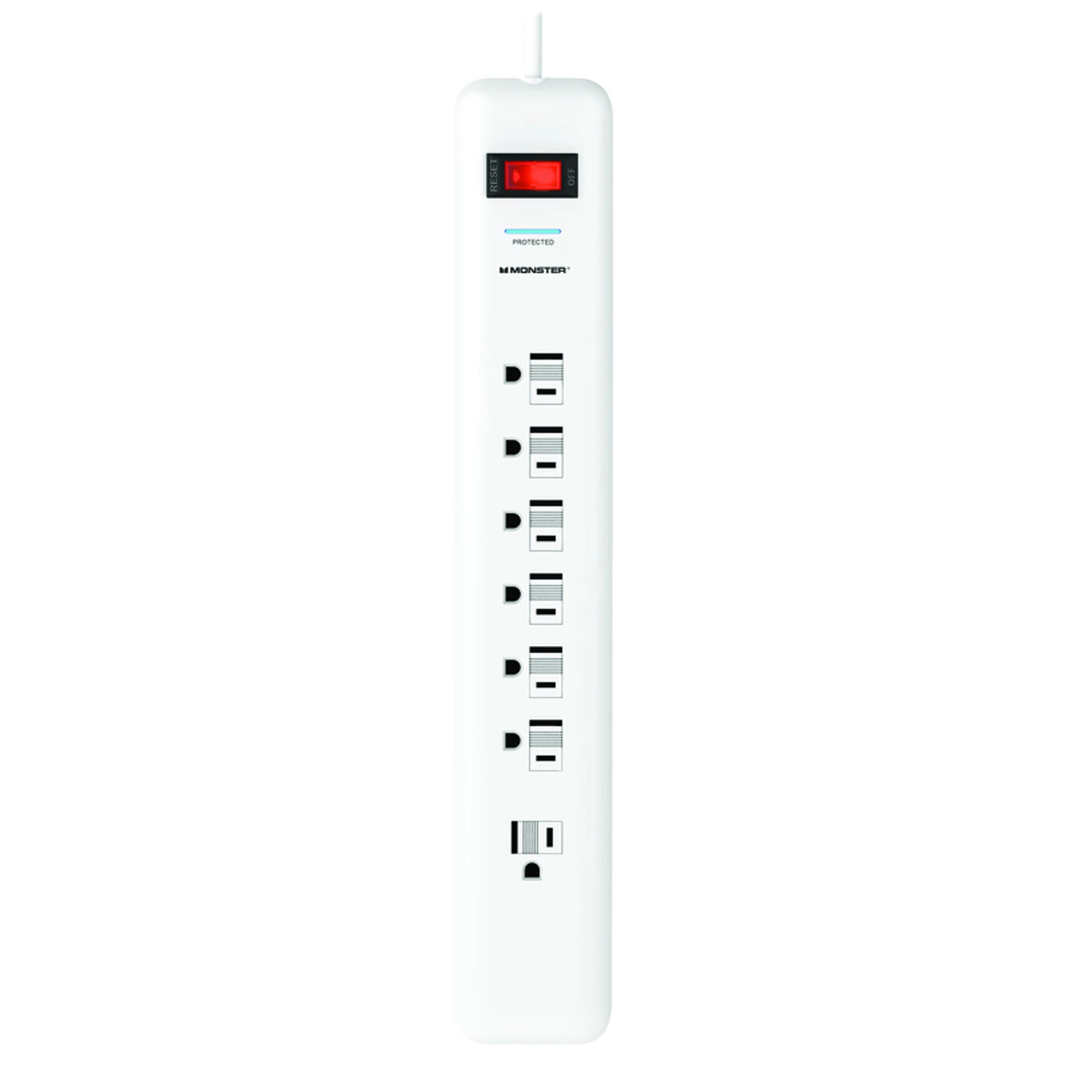 Just Power It Up 6 Ft. 7 Outlets Surge Protector Power Strip White 1080 Joules
