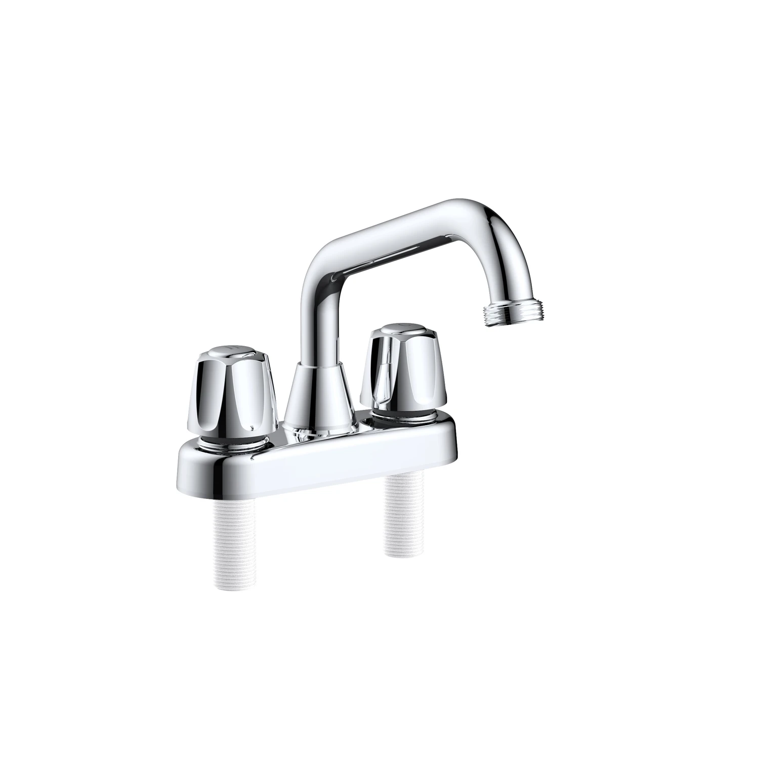 Classic Chrome Two Handle Bathroom Faucet 4 In. Low Arc Spout