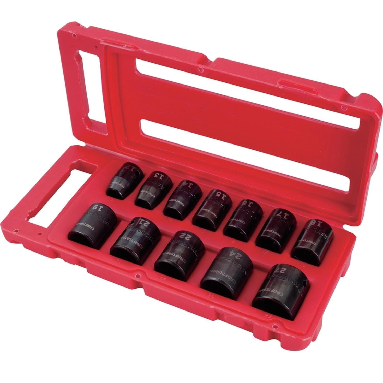 1/2 Inch Drive Metric 6 Point Shallow Socket Set 12 Piece