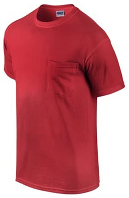 Gildan Short Sleeve Pocket T-Shirt - 17 Colors! L, Red