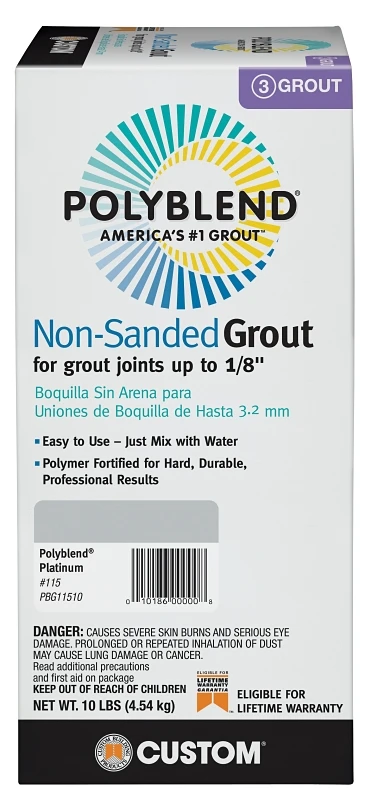 Polyblend #115 Platinum 10 Lb Non-sanded Grout - Model Pbg11510