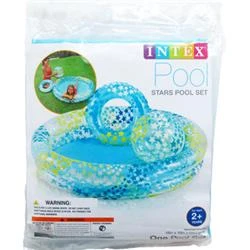 Inflatable 48" Round Kiddie Pool Set With Ball And Swim Ring Toys