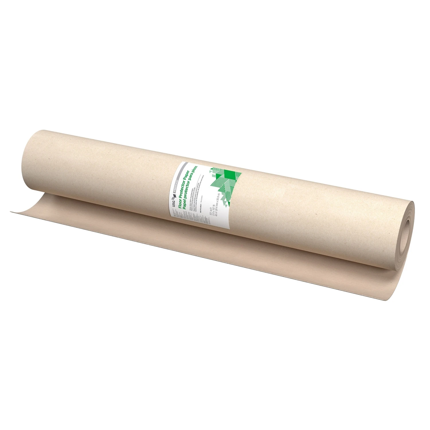Floor Protector Paper 6.35 Mil X 3 Ft W X 167 Ft L Natural