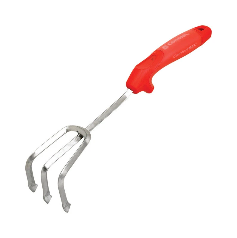 Comfortgel 3 Tine Stainless Steel Hand Cultivator 7 In. Rubber Handle