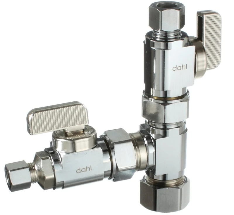 Dual Shut Off Valve 0.625 X 0.375 In. Compression Lead Free