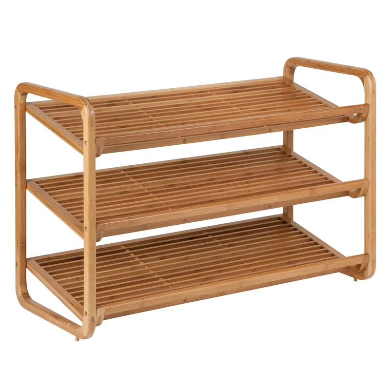 20 In. H X 13 In. W X 30 In. L Eco-friendly Bamboo Shoe Rack
