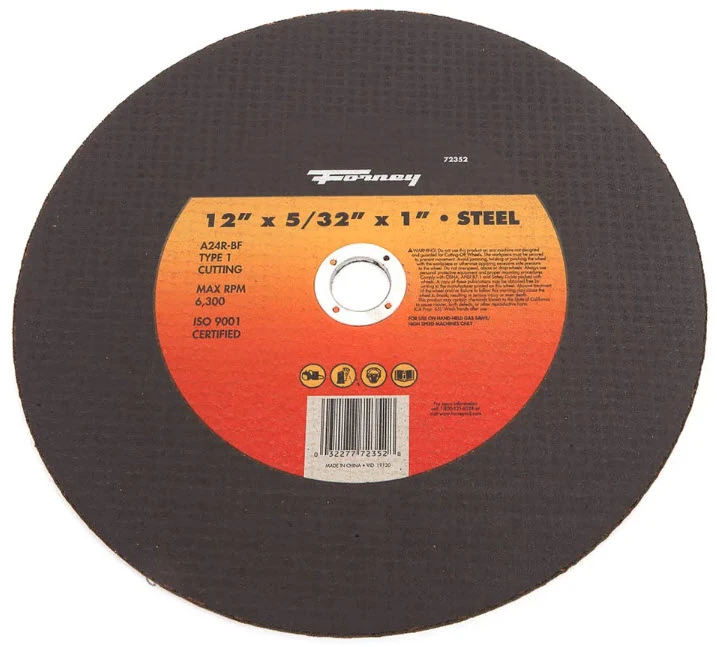72352 12-inch X 5/32-inch A24r-bf Type 1 High Speed Metal Cutting Wheel