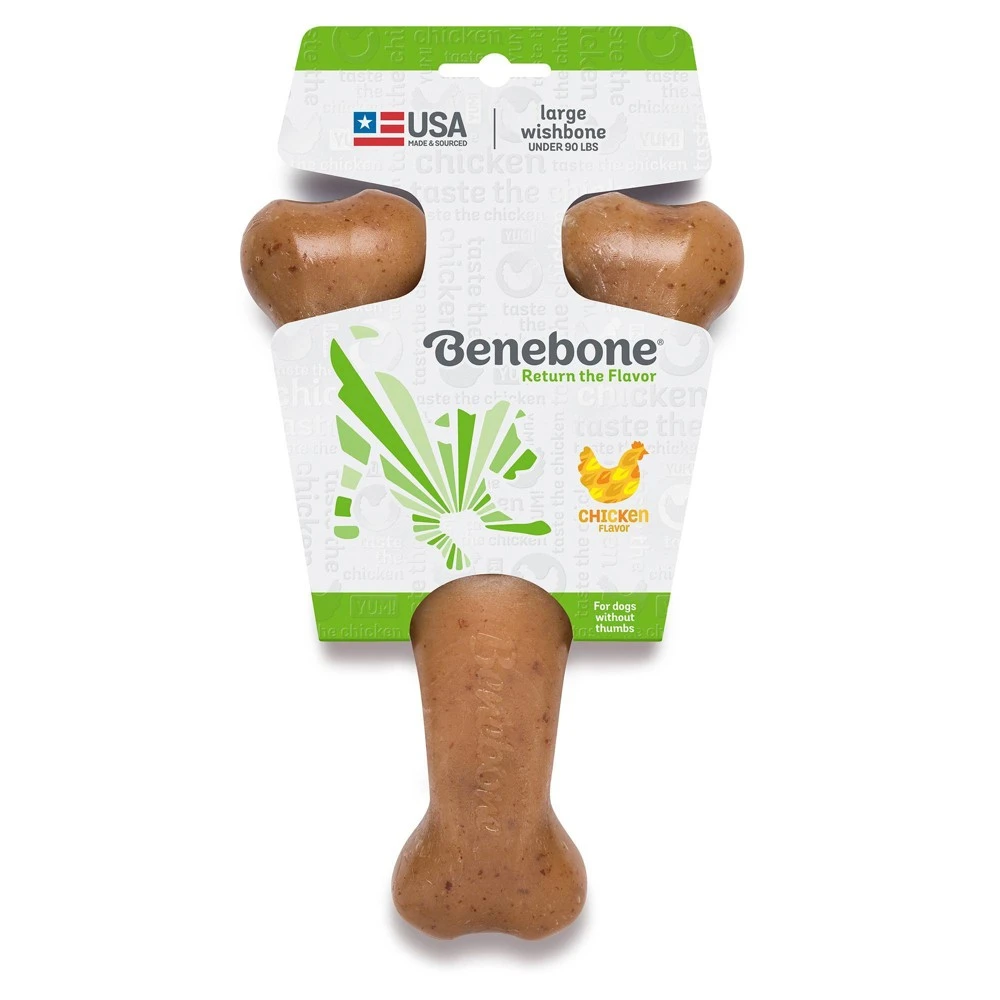 Large Chicken Flavored Wishbone Chew Toy For Dogs - Jumbo Size