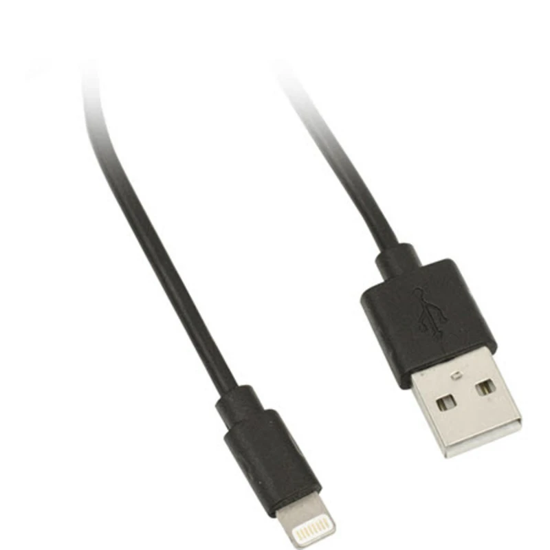 Lightning Phone Cable, Apple Certified, Black, 3 Ft.