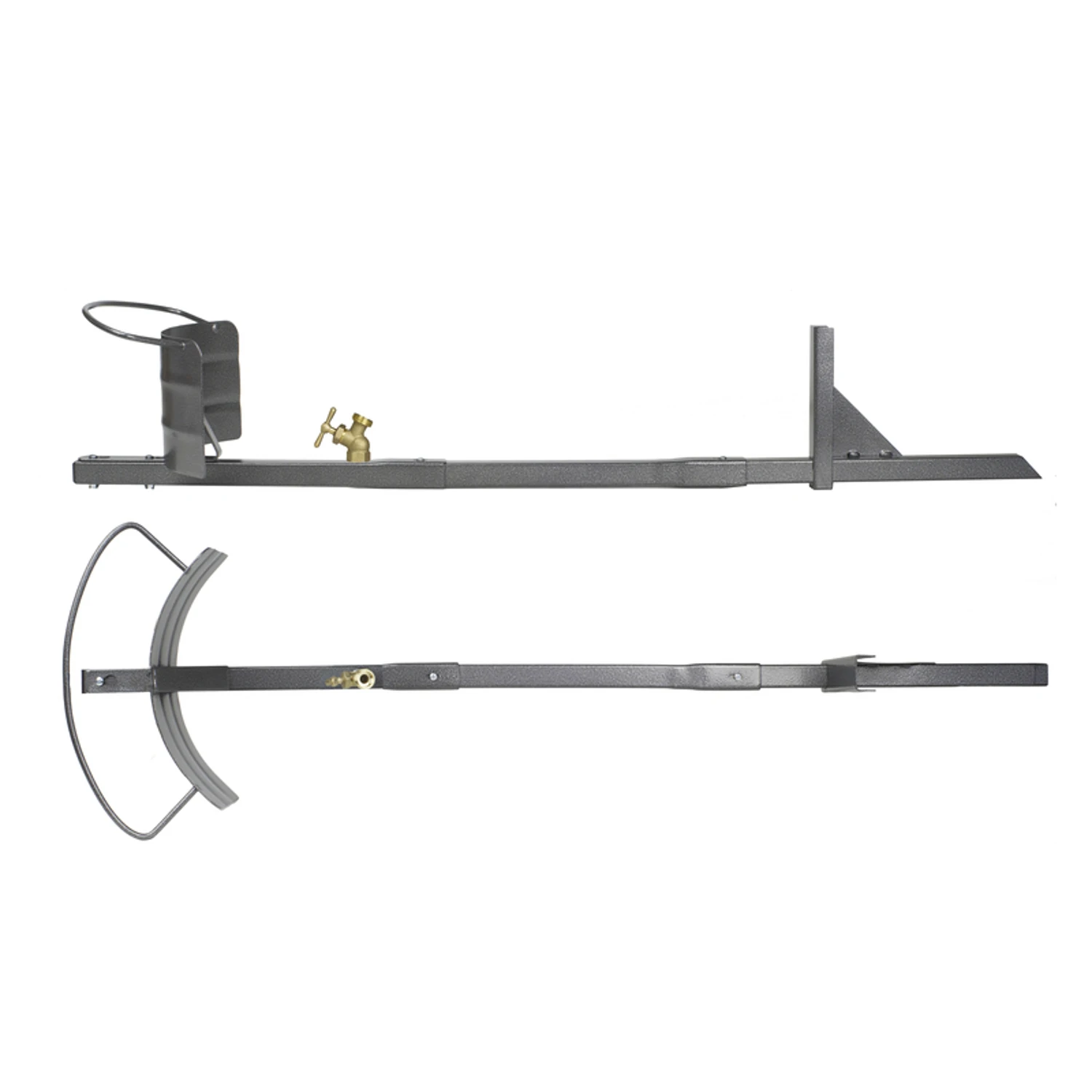 100 Ft. Silver Free Standing Hose Hanger With Faucet - Durable Steel Design