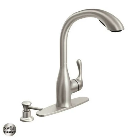 87450srs Varese Pullout Spray High-arc Kitchen Faucet With Soap Dispenser, Spot Resist Stainless
