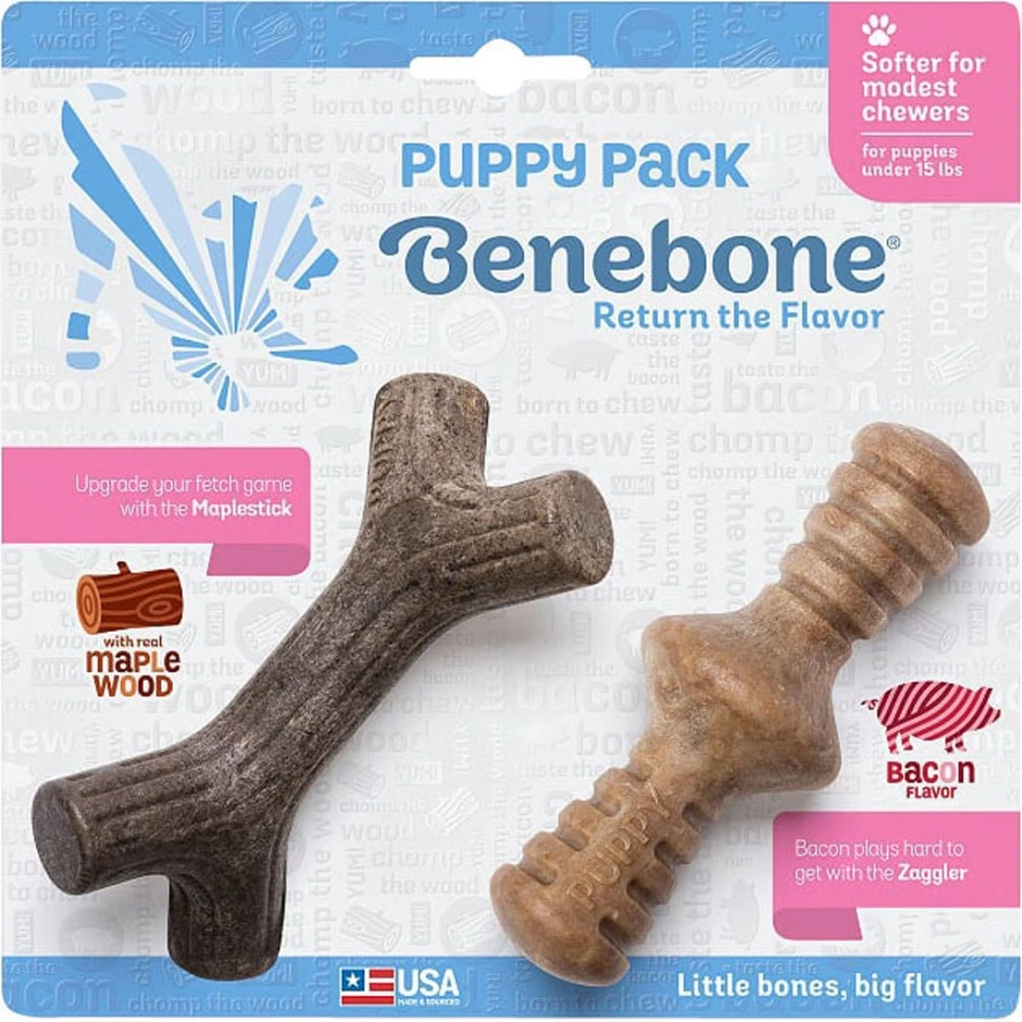 Benebone Puppy Baon Dog Toy - 2pk