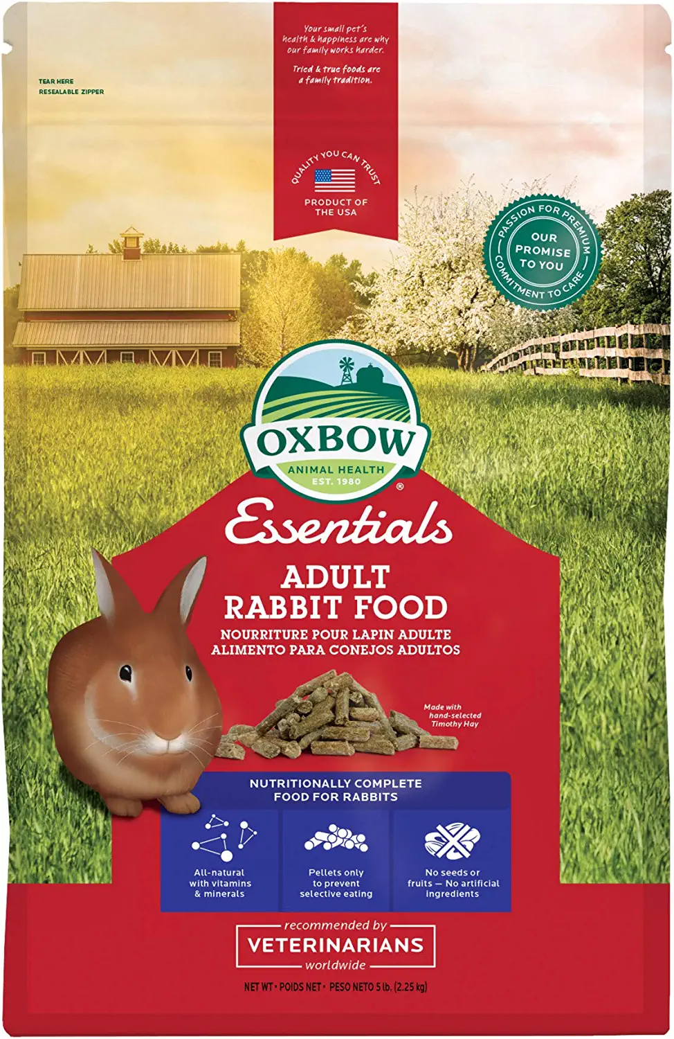 Oxbow Essentials Adult Rabbit Food, 5 LBS