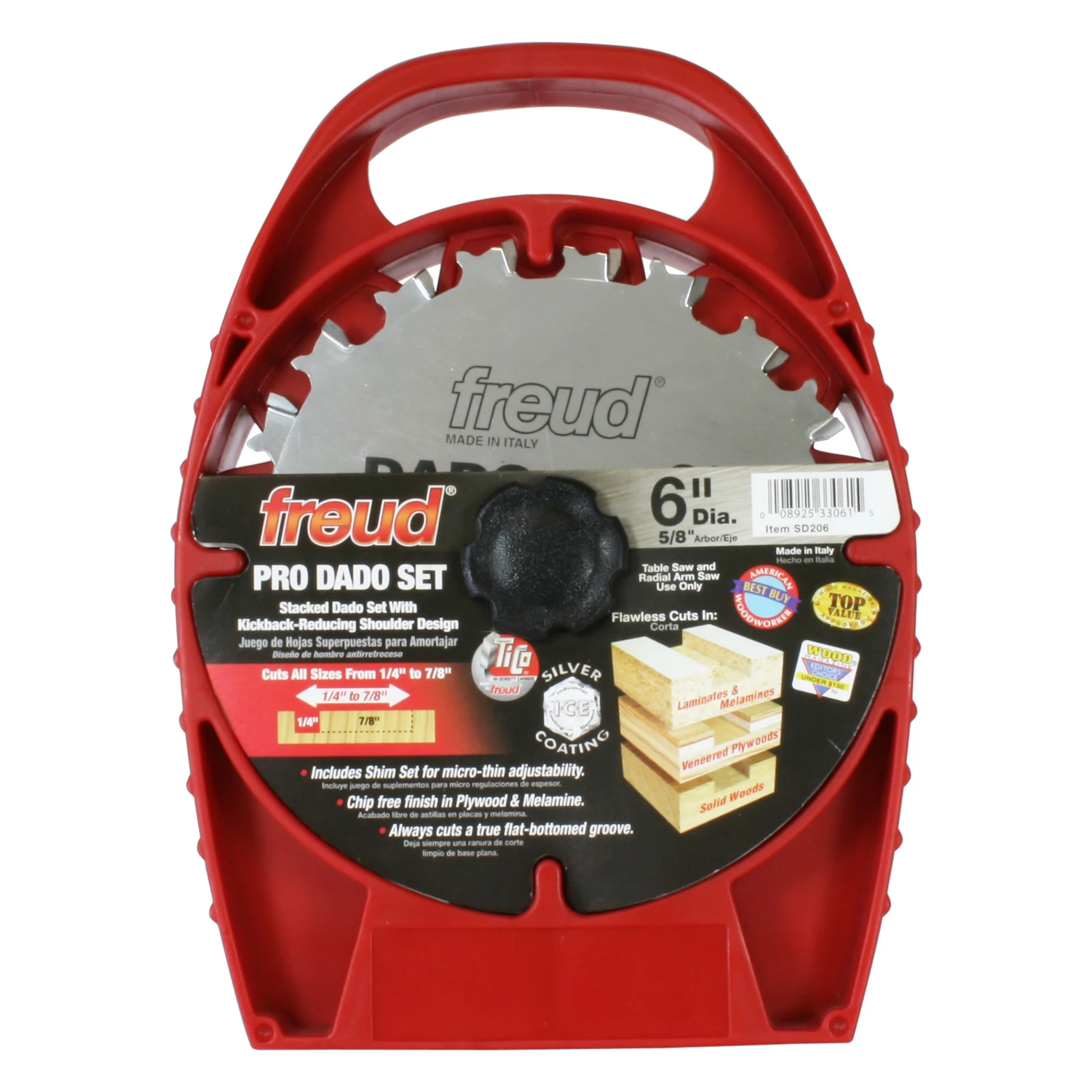 Freud 6 in. D X 5/8 in. TiCo Hi-Density Carbide Dado Set 10 teeth 8 pc