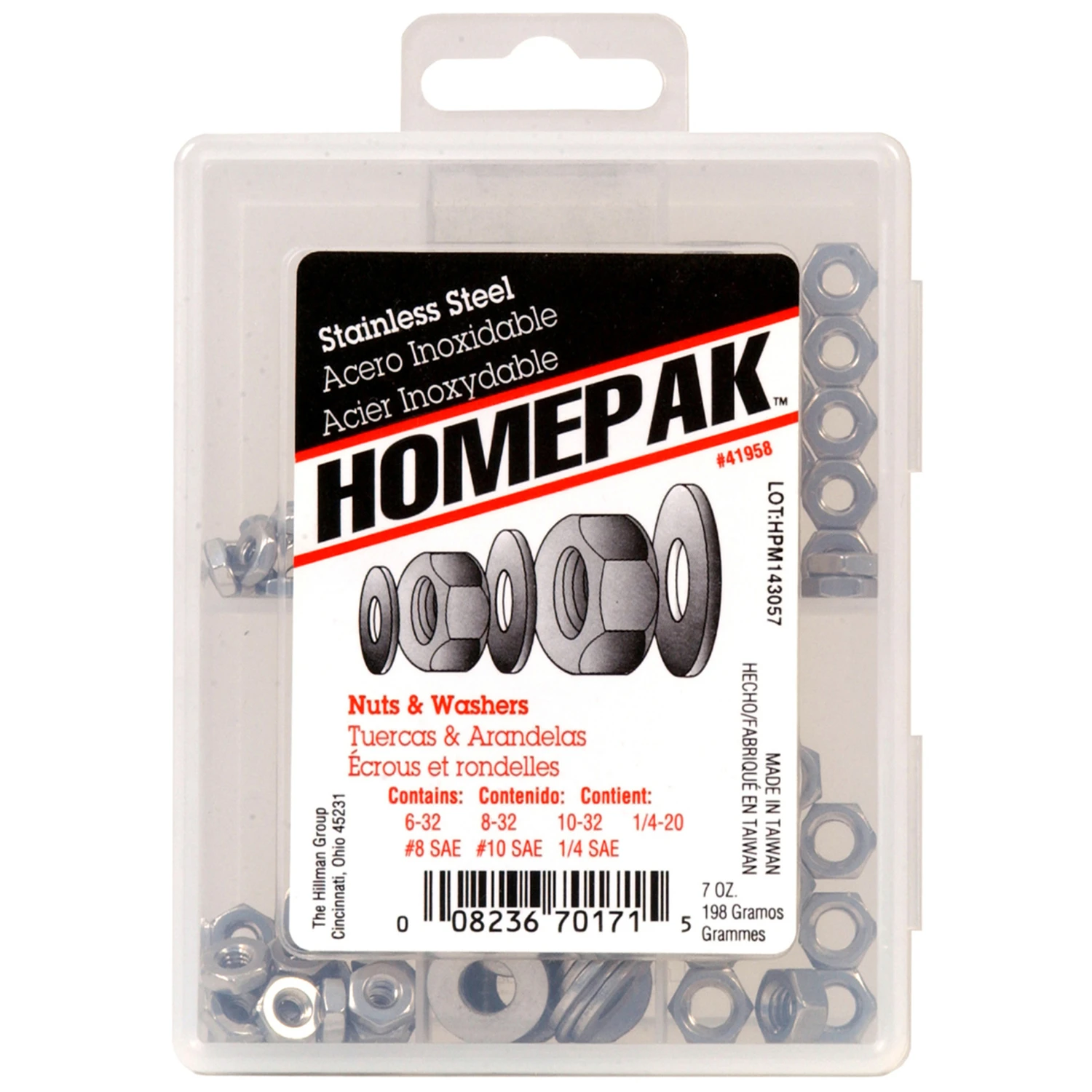5021934 Stainless Steel SAE Nuts & Washers Kit&#44; Assorted - 100 - Piece