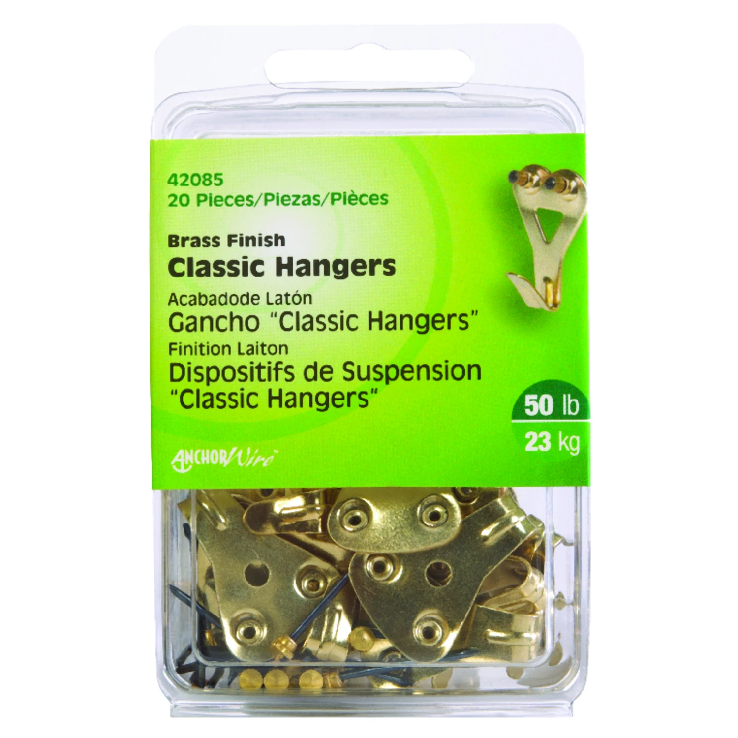 Hillman AnchorWire Brass-Plated Gold Professional Picture Hanger 75 lb 2 pk Hillman AnchorWire Brass-Plated Gold Professional Picture Hanger 75 lb 2 pk