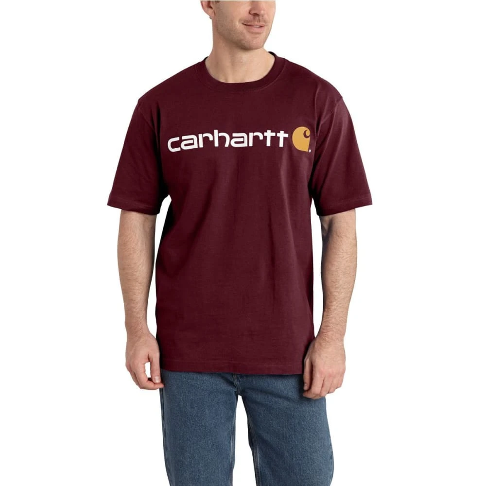 Men's Signature Logo Short Sleeve T-shirt, Port, X-large