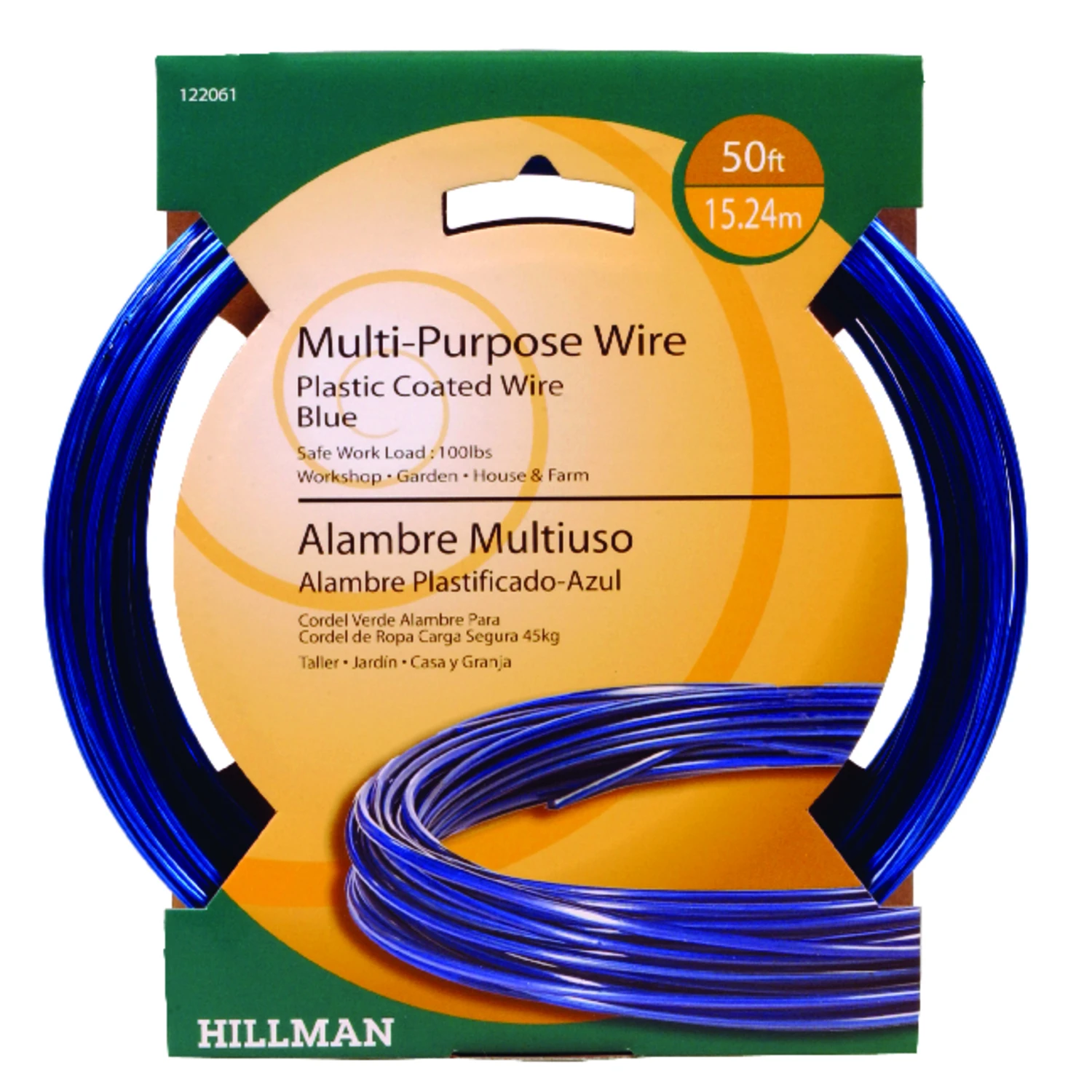 50-Foot Galvanized Steel Guy Wire with Blue Plastic Coating for Durable Support