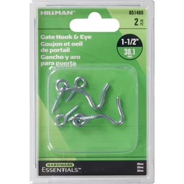 1-1/2 Gate Hook And Eyes, Zinc Plated Hillman Gate Parts 851480 008236865158