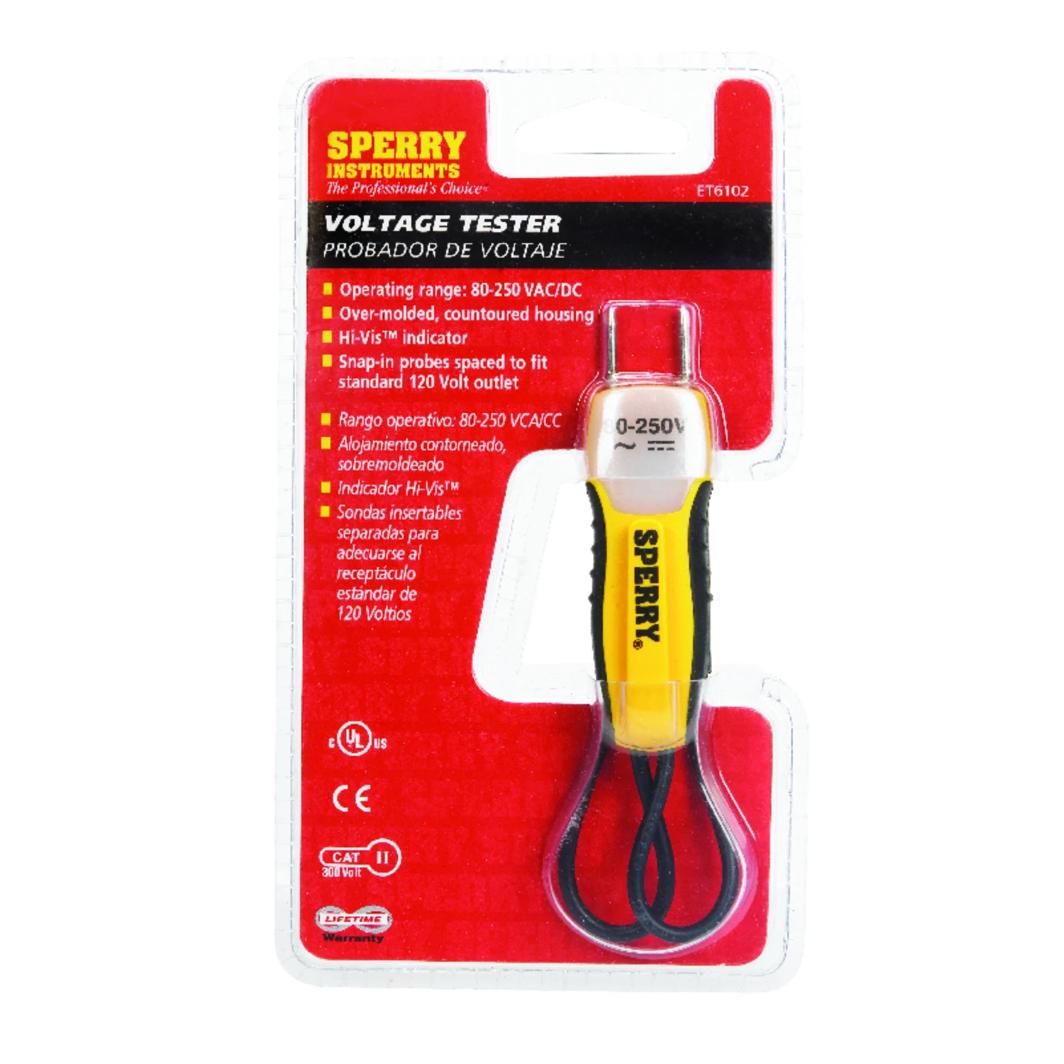 Sperry Et6102 80-250v Ac/dc Voltage Tester With Twin Probes