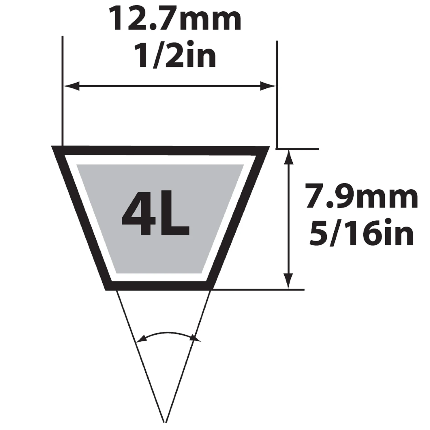Fhp 4l760 General Utility V-belt 1/2 In. X 76 In. For Fractional Horsepower