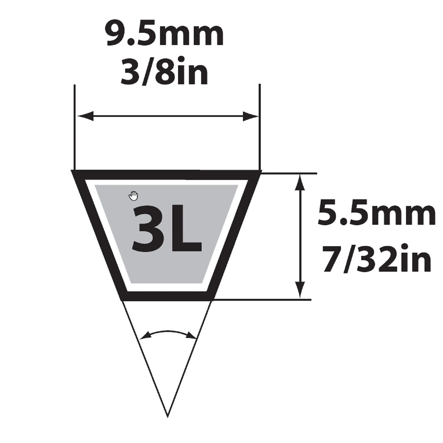 Fractional Horsepower 3l Type V-belt, 3/8 In. Width X 39 In. Length