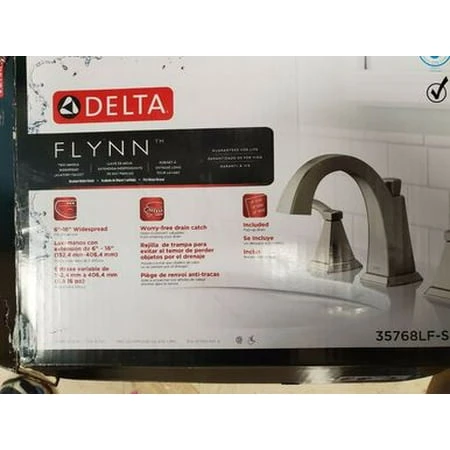 Flynn Two Handle Widespread Bathroom Faucet, Stainless Steel, Model 35768lf-ss