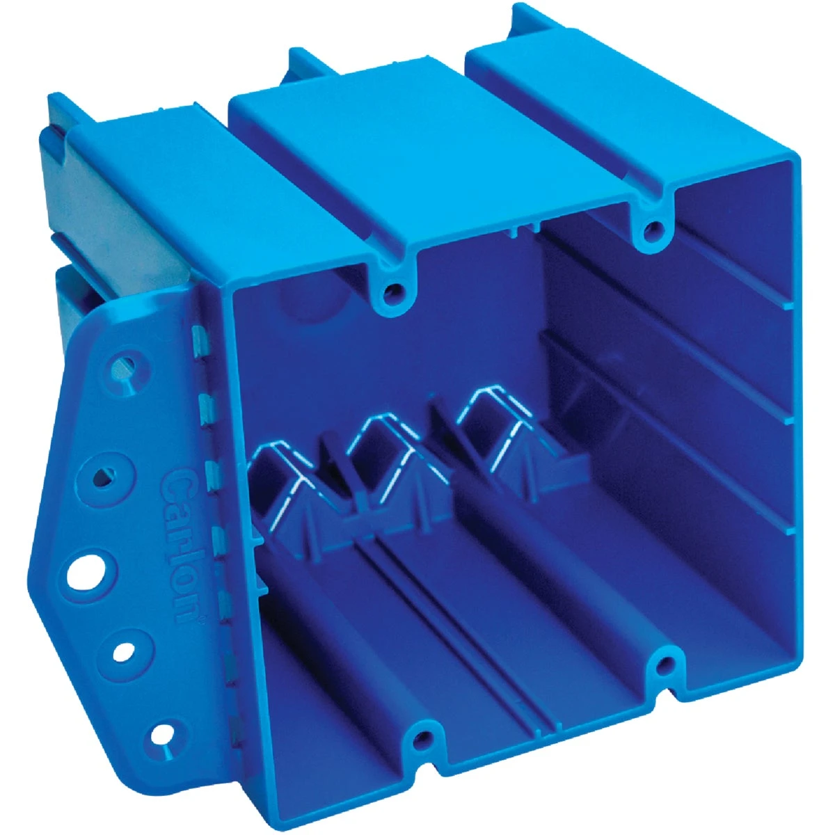 2 Gang New/Old Work Electrical PVC Box, 3-15/16 x 4-1/32 x 3-13/16 In. Deep