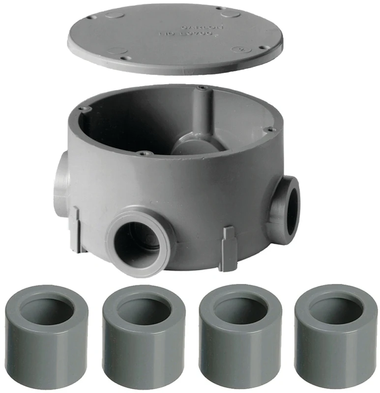 1/2 In. To 3/4 In. Electrical Pvc Round Junction Box With Cover
