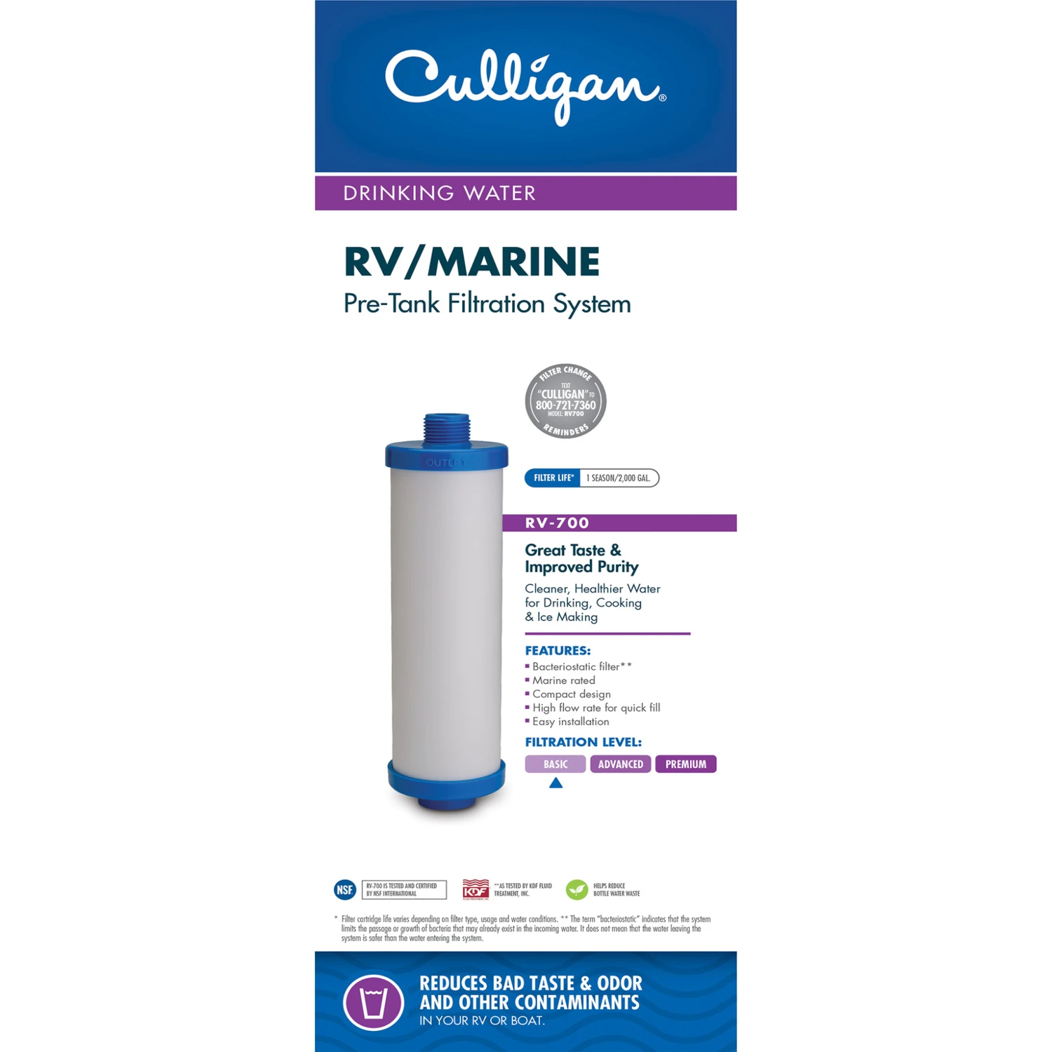 Recreational Vehicle Pre-Tank In-Line Water System Filter for Clean Water Supply