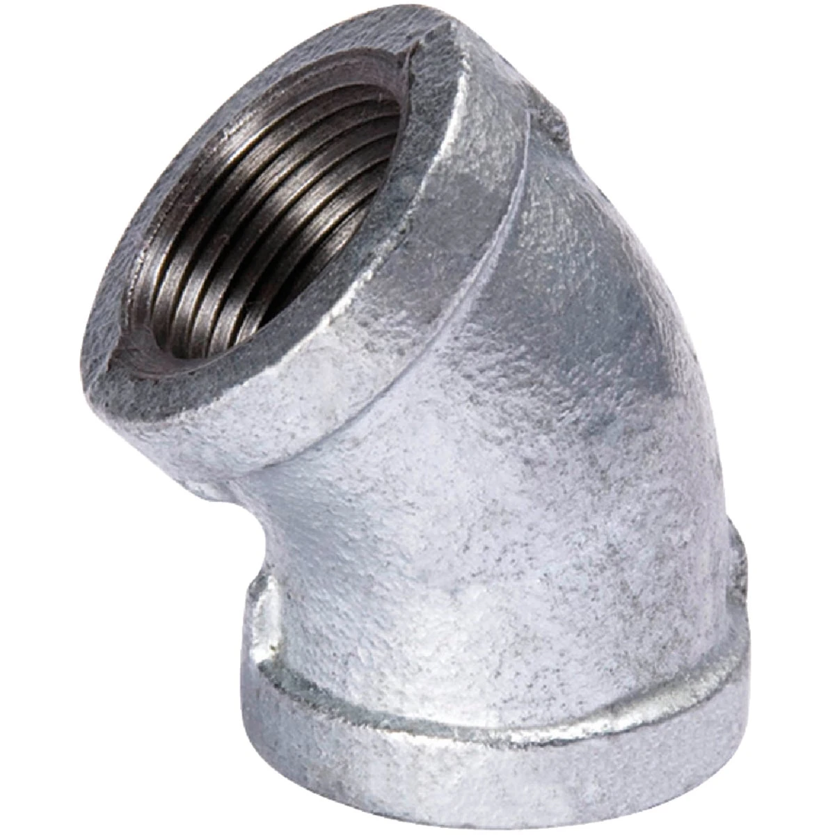 1 In. 45 Degree Galvanized Elbow Fitting - Malleable Iron