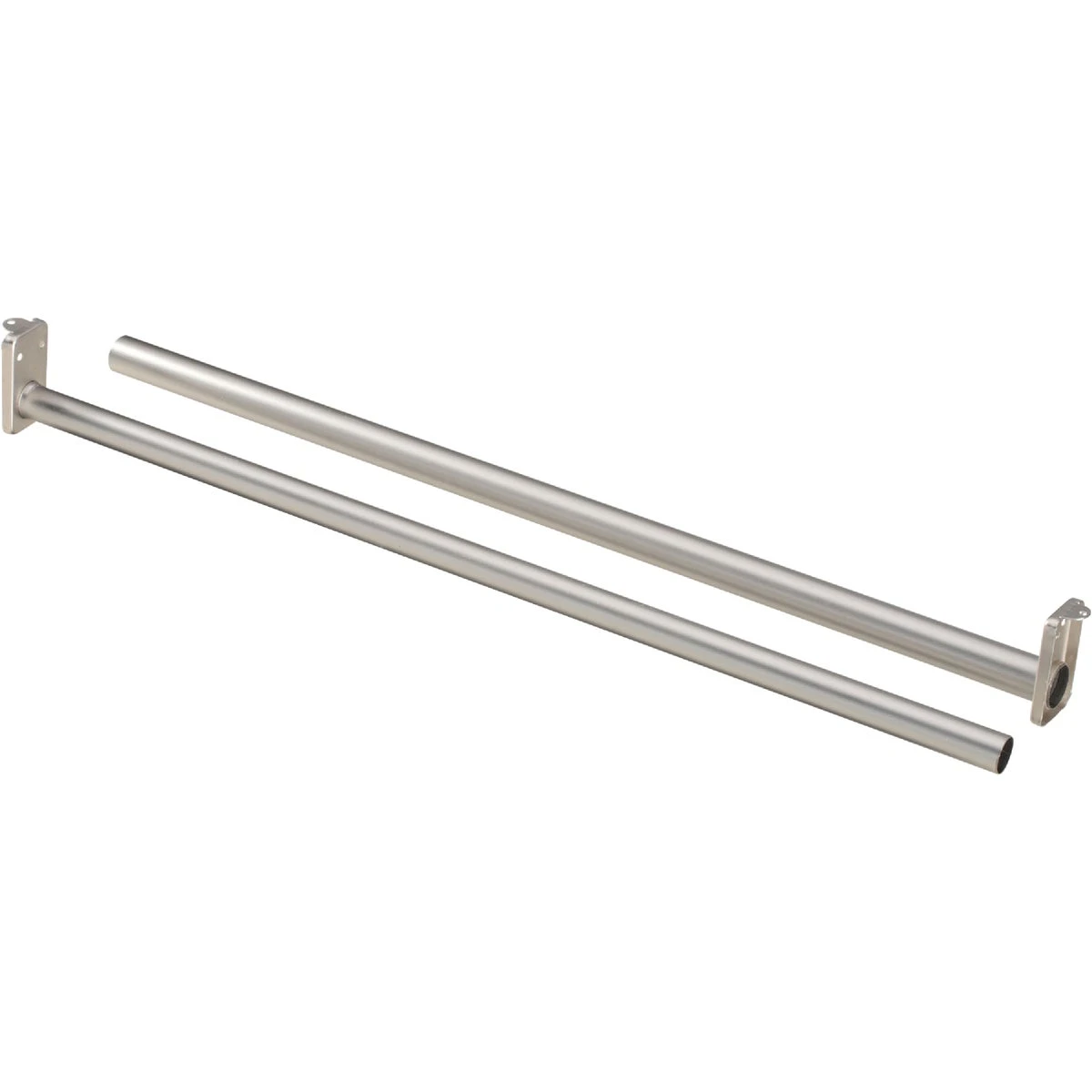 Adjustable Steel Closet Rod in Satin Nickel Finish, Extends from 72 Inches to 120 Inches