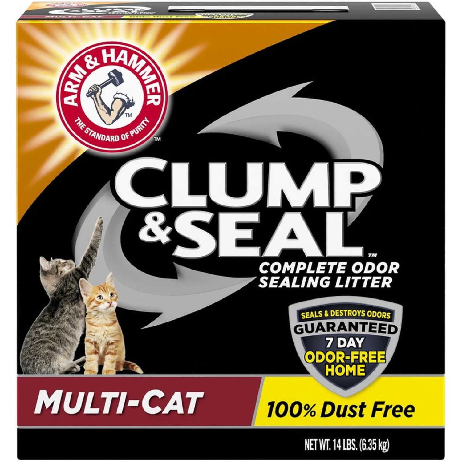 Clump & Seal Multi-cat Cat Litter 14 Lb No Scent