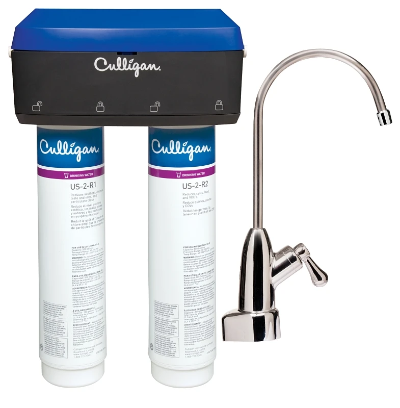 Us-2 2 Stage Under Sink Water Filtration System With Chrome Faucet