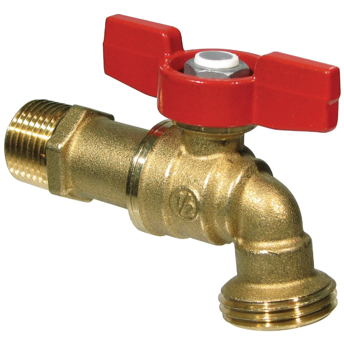 Hose Bib Ball Valve, Half Inch, Durable Brass Construction, Full Port Design