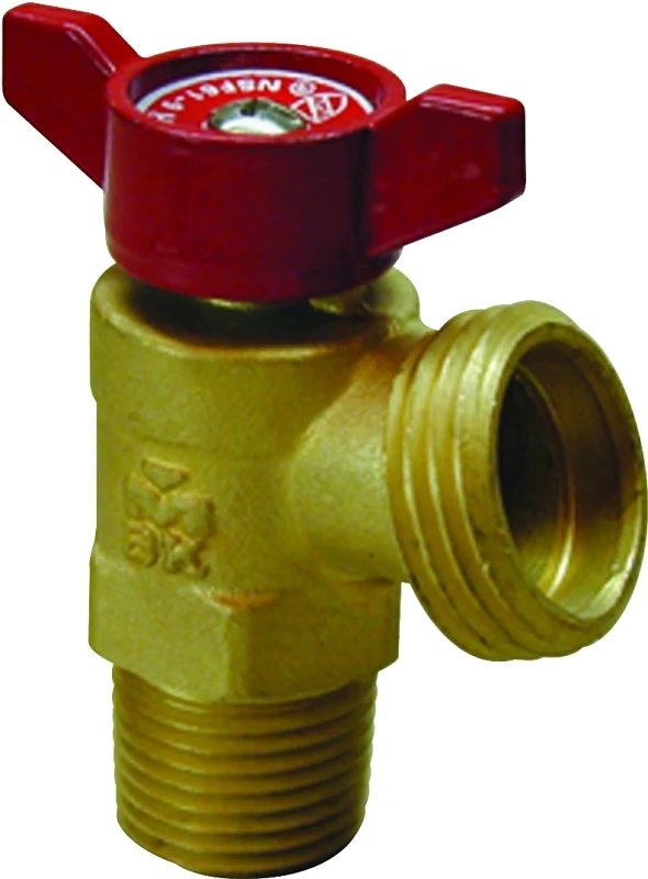 3/4 Inch Mip X 3/4 Inch Hose Thread Brass Cast Iron Boiler Drain Valve