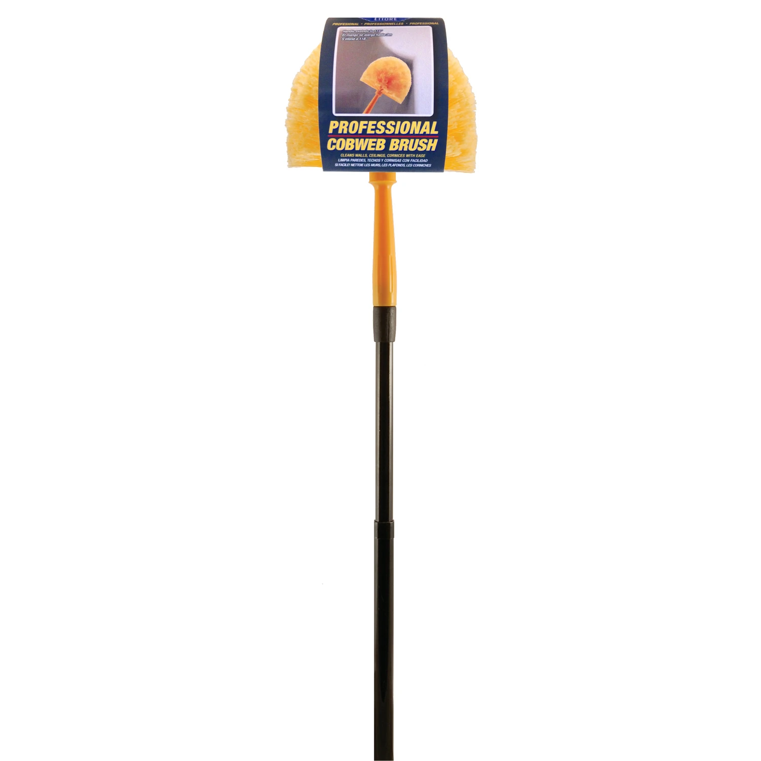 Professional Cobweb Duster With 118" Reach And Pvc Bristles