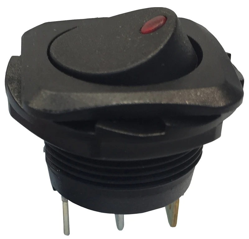 Illuminated Rocker Switch, Red, Medium Duty