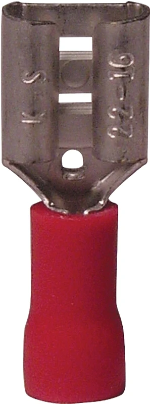 Female Disconnect, Vinyl Insulated Barrel, 22-18 AWG, 100-Pk.