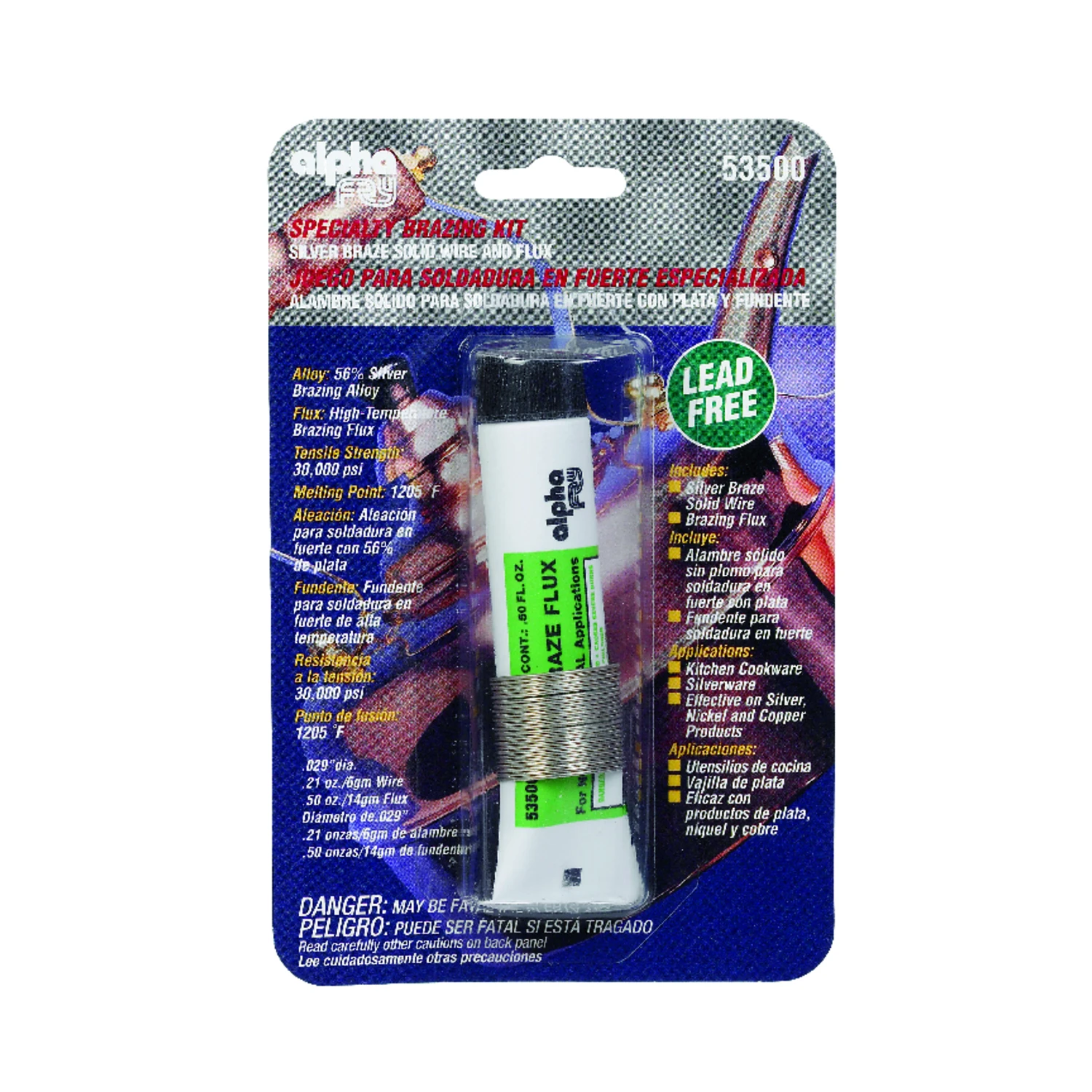 0.2 Oz Lead-free Specialty Brazing Kit 0.02 In. D Silver-bearing Alloy