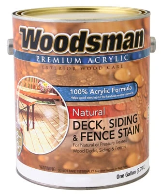 Woodsman Deck, Siding & Fence Stain, Acrylic, Natural, 1 Gallon