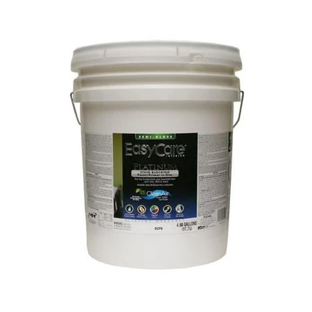 Platinum Interior Paint and Primer with Stain Blocker, Pure White Pastel Base, Semi-Gloss Latex, 5 Gallons