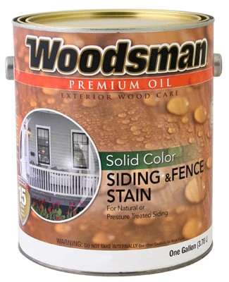 Woodsman House & Trim Stain, Oil Base, Solid-Color, Light Base, 1 Gallon