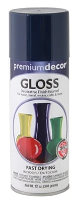 Premium Decor Spray Paint Royal Blue Gloss Finish 12 Ounce Can